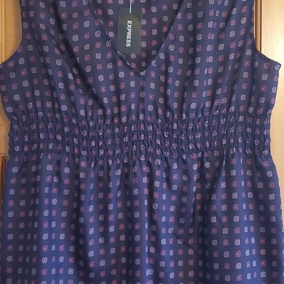 NWT Express Design Studio womens M purple 100% silk blouse - Picture 3 of 7